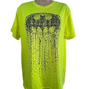 BATMAN DC Comics S Neon Yellow LOGO Paint Shirt!
